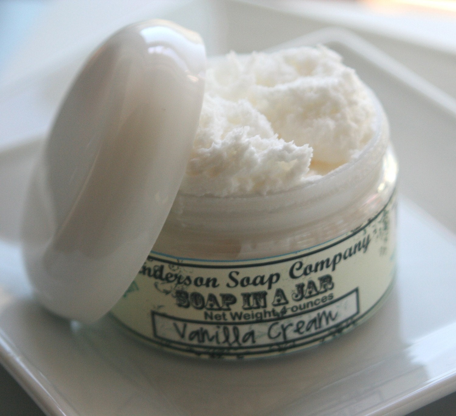 Vanilla Cream ( 4 oz. jar) Soap In A Jar (Fluffy Whipp) (Vegan)