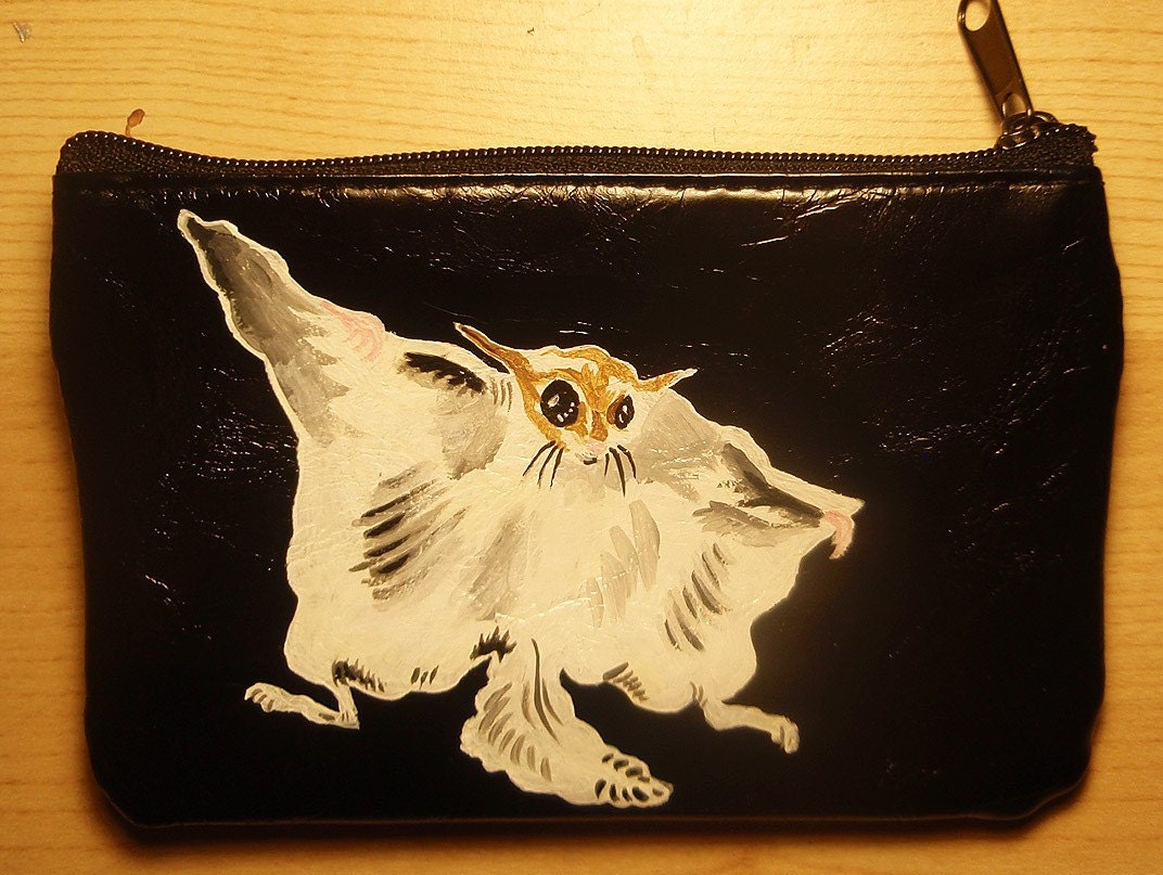 Super Flying Squirrel Black Vegan Wallet - Purse - 25% Donated