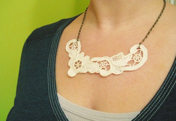Vintage White Doily Necklace