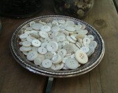 Wholesale Vintage Button Lot, White plastic, 400