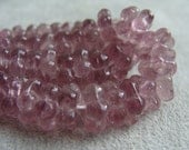 Sale, Purple Flower Czech Glass Rondelles, Full Strand, 25 Pieces, 9X3mm