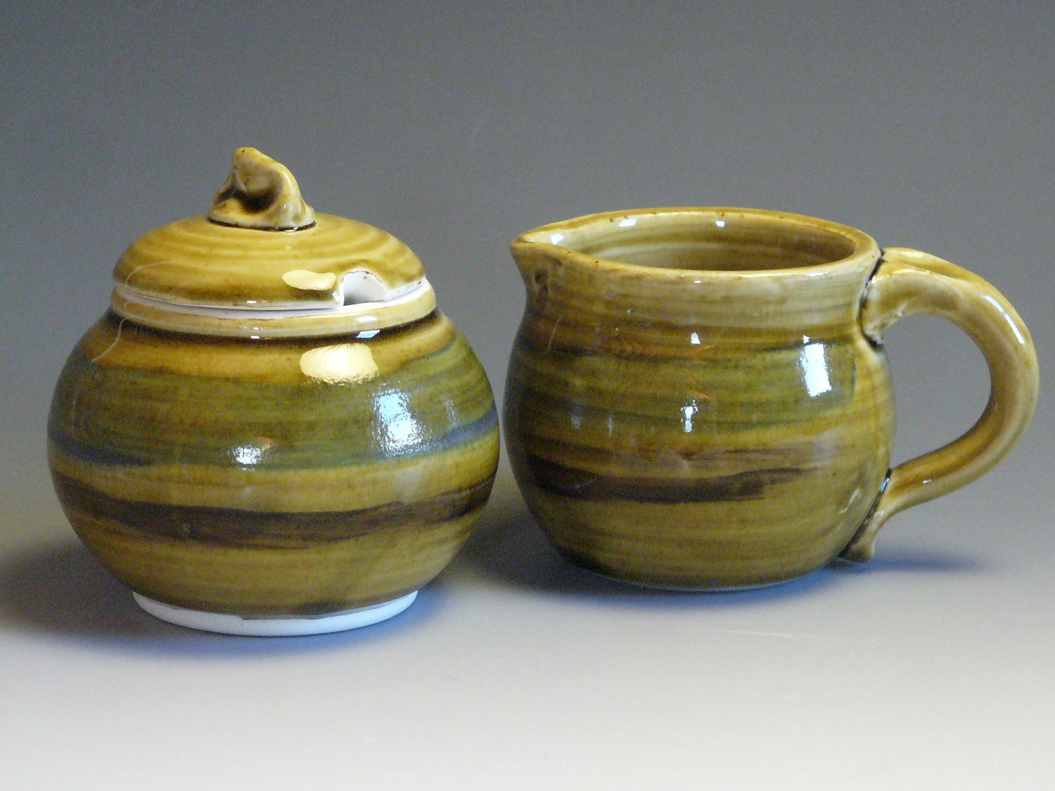 Jar and Pitcher - Cream and Sugar Celadon Set