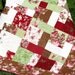 ROSES de NOEL 56 x 76 in Minty Green, Chocolate Brown and Cranberry Red