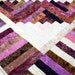 Log Cabin Queen King Bed Quilt CHERRY BLOSSOM