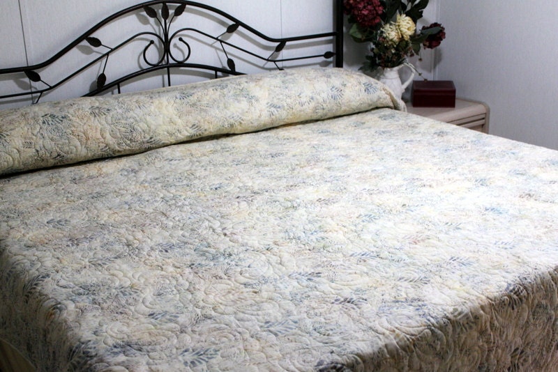 Log Cabin Queen King Bed Quilt CHERRY BLOSSOM