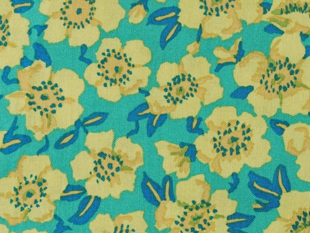 END OF BOLT - 21.5"    Kaffe Fassett - Anemone in green