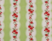 CLEARANCE  - 1 yard of American Retro c. 1945 by Windham Fabrics - Floral Stripe in green