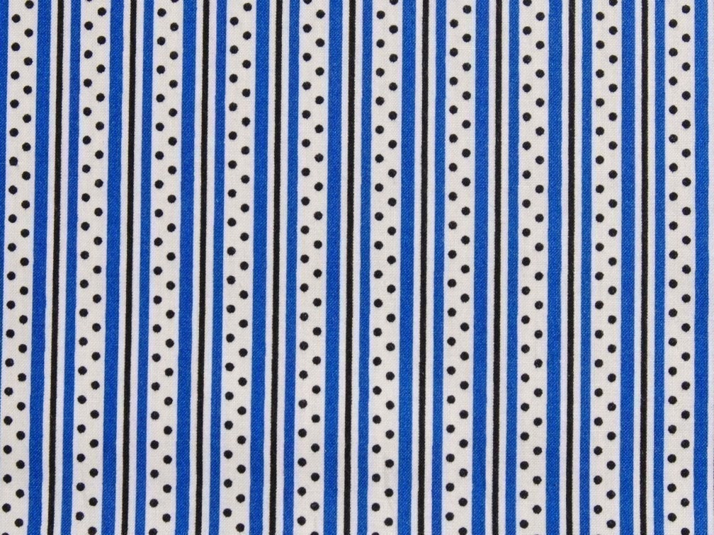 OOP - 1 Fat quarter of Katie Jump Rope by Denyse Schmidt - Dotted Stripe in Blue