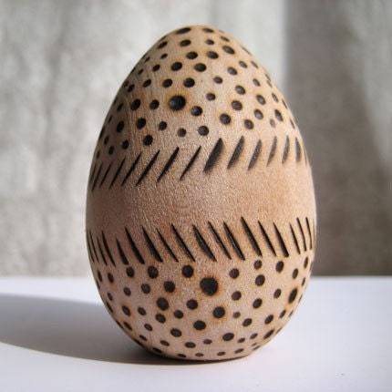 Wood burned Hen Egg
