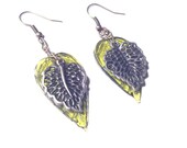 Glass & Metal Leaf Earrings