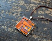 Juicy Tangerine Mosaic Pendant