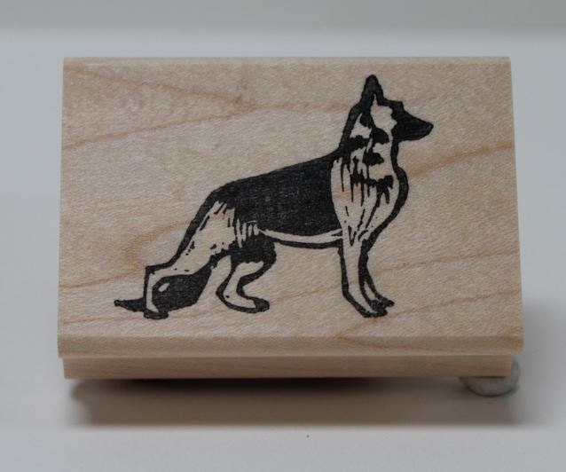 German Shepherd rubber stamp
