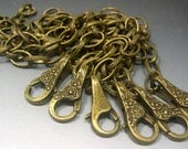 Antiqued Brass Chains 6 Bracelets & Clasps add a charm you get 6 bracelet chains