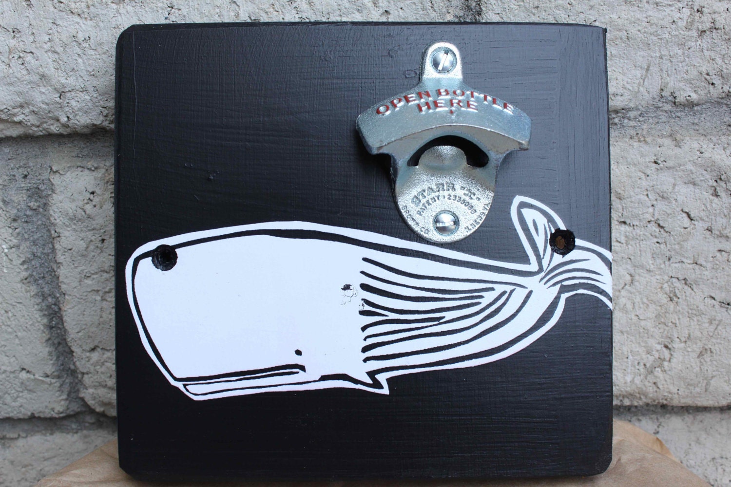 Happy Whale Bottle Opener Black