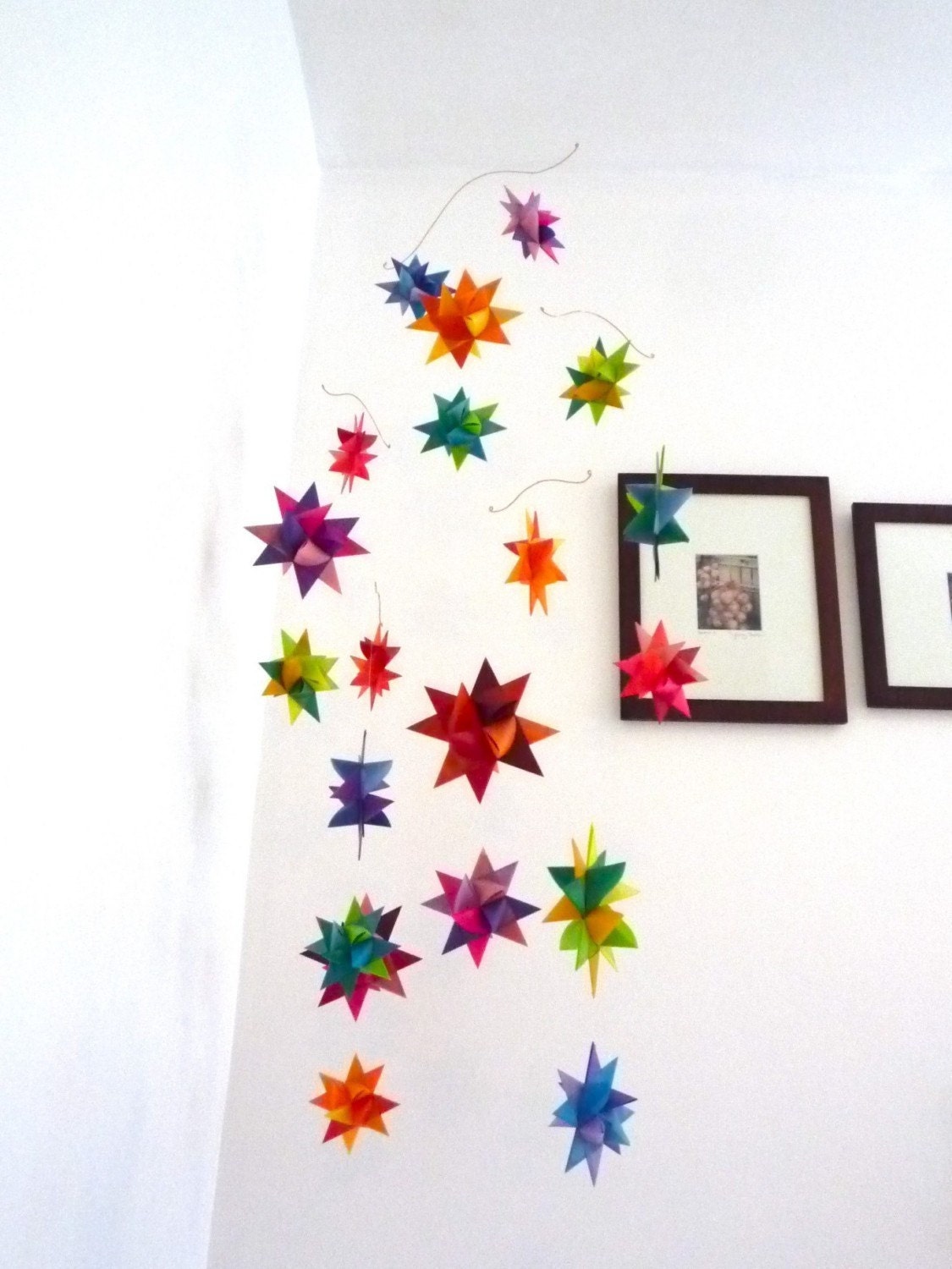 Hanging Nursery Origami Star Mobile -'Cassiopia' Rainbow