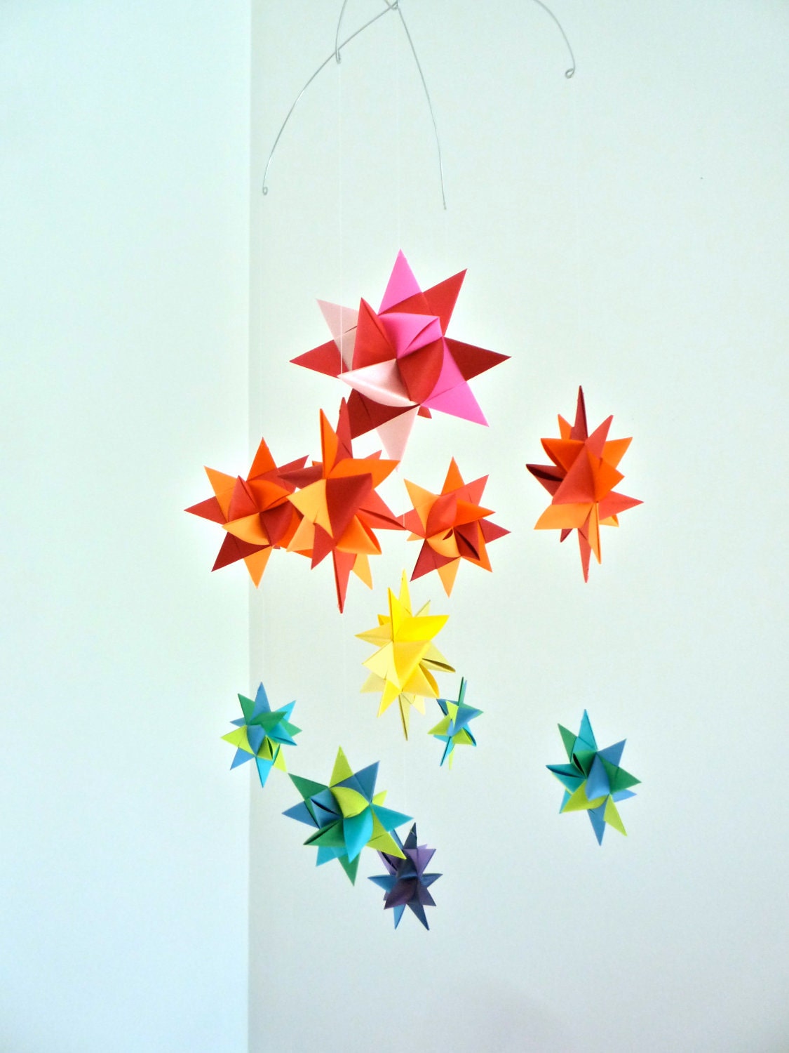 Baby Mobile Hanging Origami Stars -'Ursa Minor' Rainbow