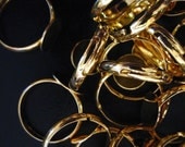 20 10mm adjustable ring bases, gold plated lead and nickel free ring blanks