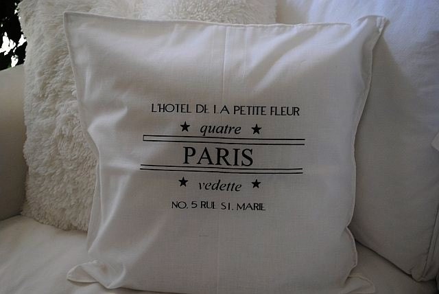 Paris Hotel Shabby Chic White Pillow Case 16x16 Buy Any Two Cases and Get One FOR FREE