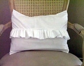Shabby Chic White Ruffle Pillow Case 12x16
