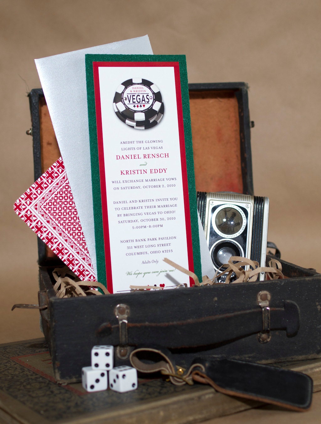 Vegas Poker Felt Wedding Invitation - Design Fee