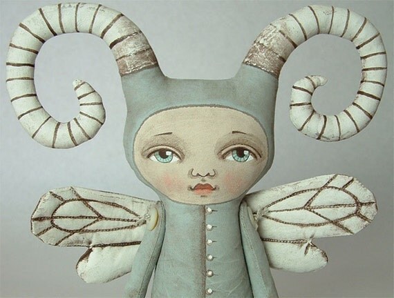 Monster-- Contemporary Folk Art Doll-- Zoee Bug-- Made to Order- LAST ONE
