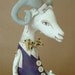 Gerard the Goat-- Original Contemporary Folk Art Doll-- Made to order within a week