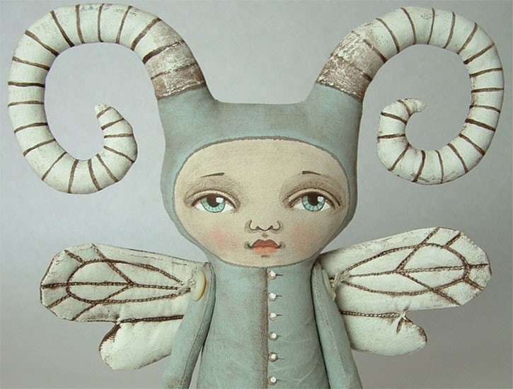 Monster-- Contemporary Folk Art Doll-- Zoee Bug-- Made to Order- LAST ONE