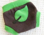 Embellished Fleece Cloth Diaper Cover / Soaker - Size Small - Leaf