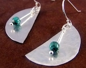 Sterling Half Moon Earrings with African Turquoise