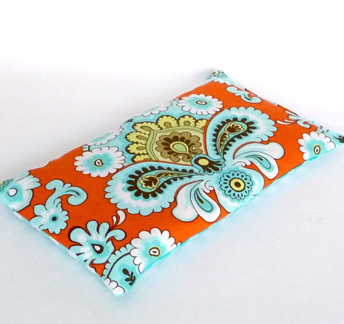 Yoga Eye Pillow Relaxation Eye Mask Amy Butler French Wallpaper - Lavender and Chamomile Scented with Flax Seed