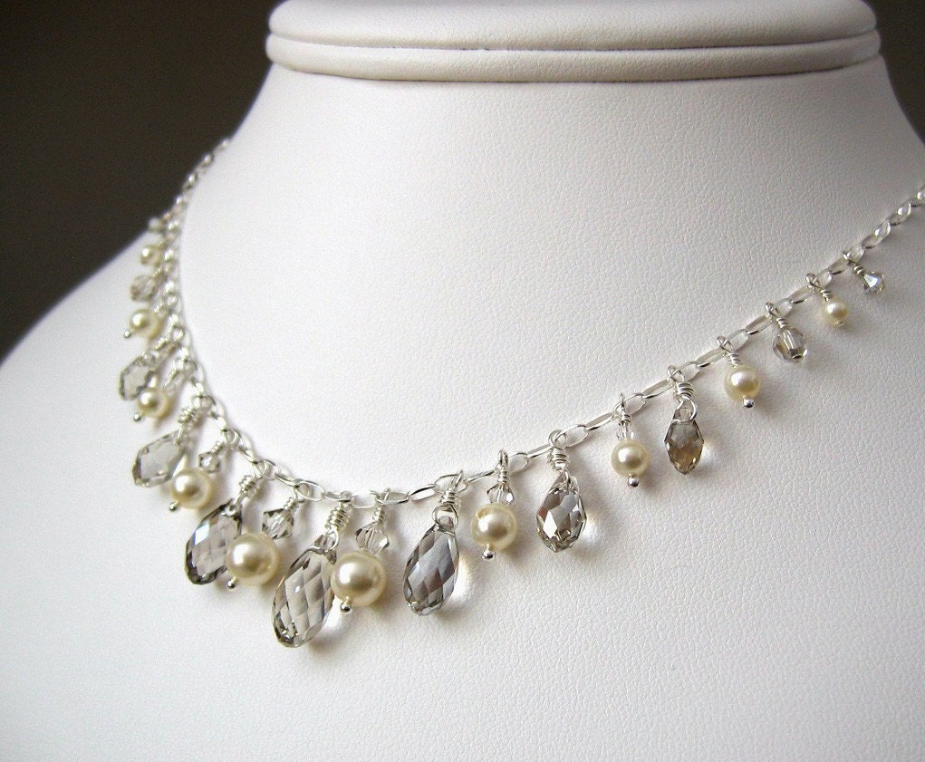 Crystal Silver Swarovski Chandelier Necklace