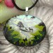 Dichroic Glass Pendant -Deer Forrest - Fused Glass Jewelry - Fused Glass  Pendant - Necklace 022312p103