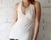 bamboo halter top with elasticized bust  - made to order