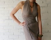 halter style mini dress in viscose of bamboo  - made to order