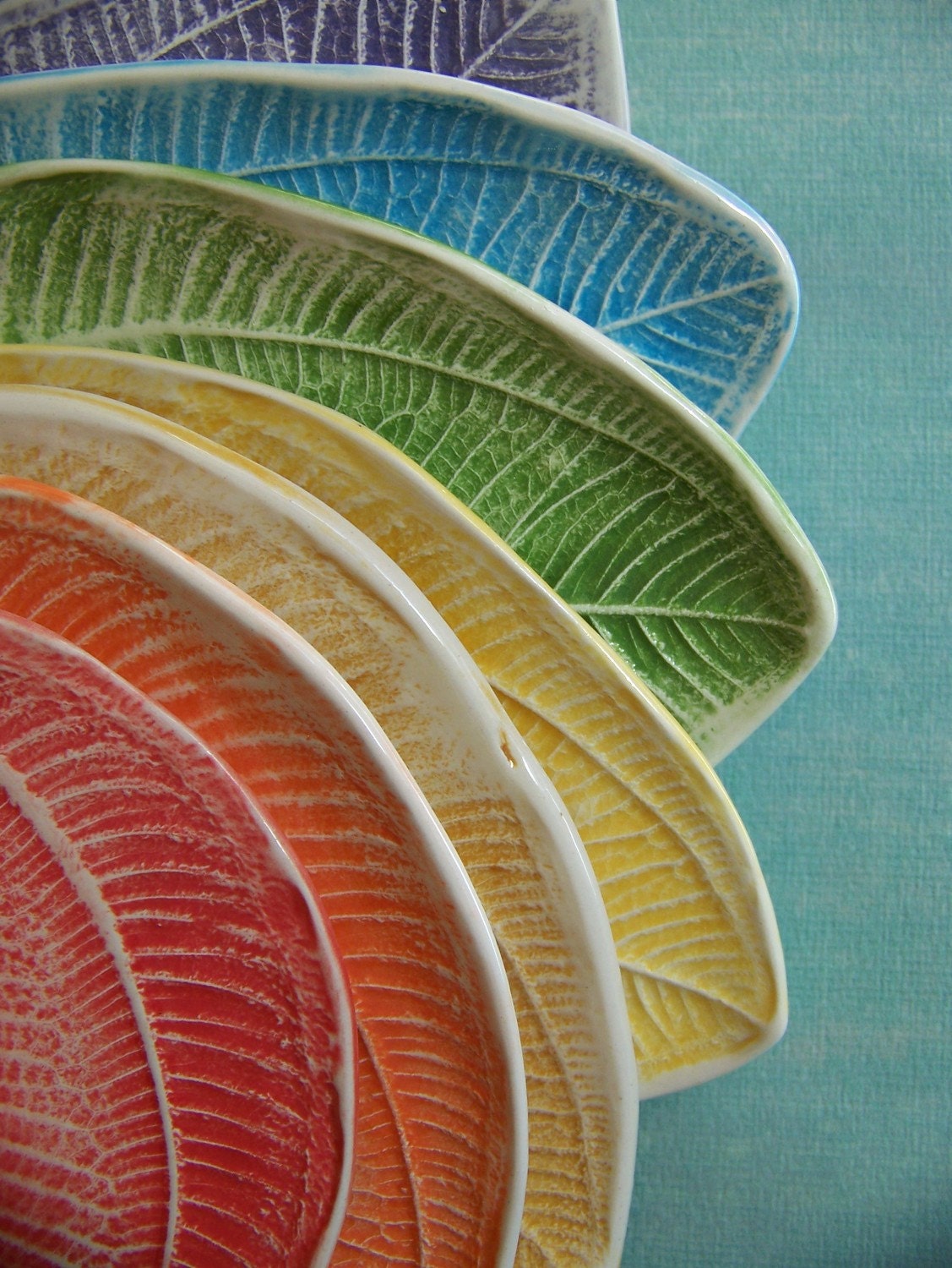 Leafy Tapas Plates or Trinket Dishes- set of 8- made to order
