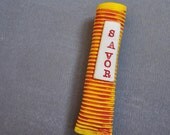 Magnetic Pottery Bud Vase and Pen Holder -saffron yellow and paprika red- "savor"