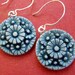 Garden Party Porcelain Earrings- delicate floral design in ocean blue