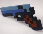 Pixel Pistol Acrylic on Wooden Sculpture
