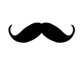 Large Moustache Rubber Stamp handlebar mustache