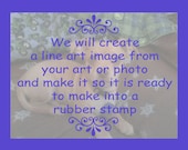 Custom line art image from your art or photo to make into a rubber stamp grapic artist