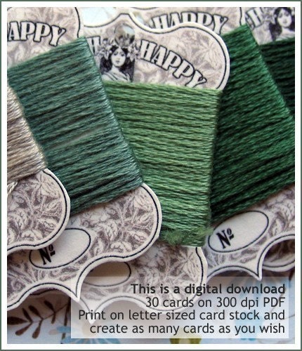ART NOUVEAU - Stitch Happy - Fancy Embroidery Cards - Floss Winders - PDF Download