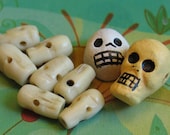 Skull Beads - Three Different Kinds - Dia del muerto