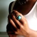 Reserved- Ocean Blue Ring, Sterling Silver and Amazonite Stone Cocktail Ring with a Satin Finish - Study Of The Tides