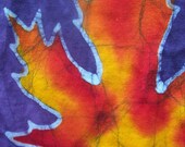 Batik Maple Leaf Organic Onesie- Size 6mth