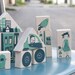 city wood blocks and puzzle -stackable toy -art