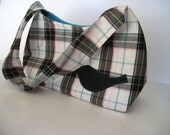 Small Hobo in Punk Plaid with Black Bird Applique