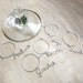 Handwritten Name Wine Charm Silver wire - Set of 2