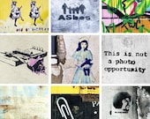 Digital Collage Sheet/2 inch square Graffiti Street Art Stencil Photos for Crafts, Scrapbook Jewellery instant download pdf printable