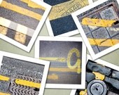 Double Yellow Lines No Parking street English Manchester driving city streets - Six 5x5 8x8 12x12 18x18 20x20 square photos