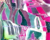 Silk Painting Print, Architectural Images